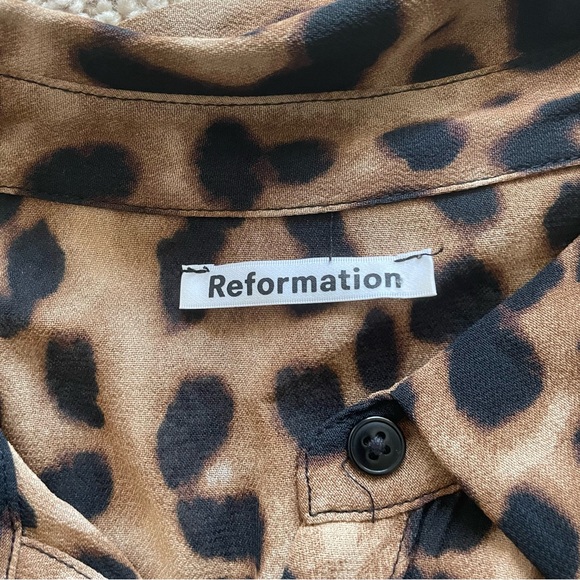 Reformation Leopard Print Button Down Shirt - Picture 3 of 8